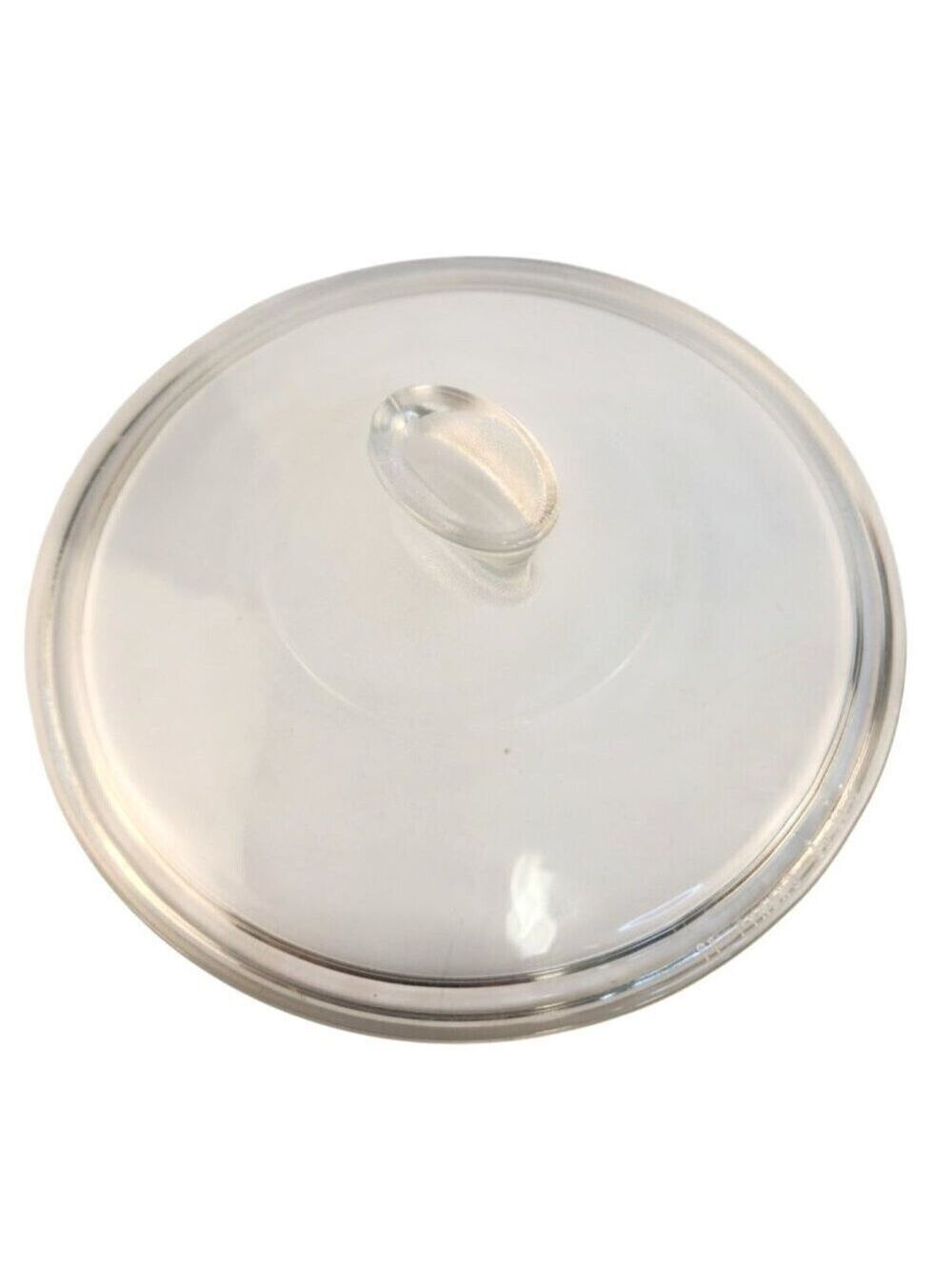 Vintage Pyrex Clear Glass Lid CW 22 C 8" Round W/ Oval Handle Fin Knob Design